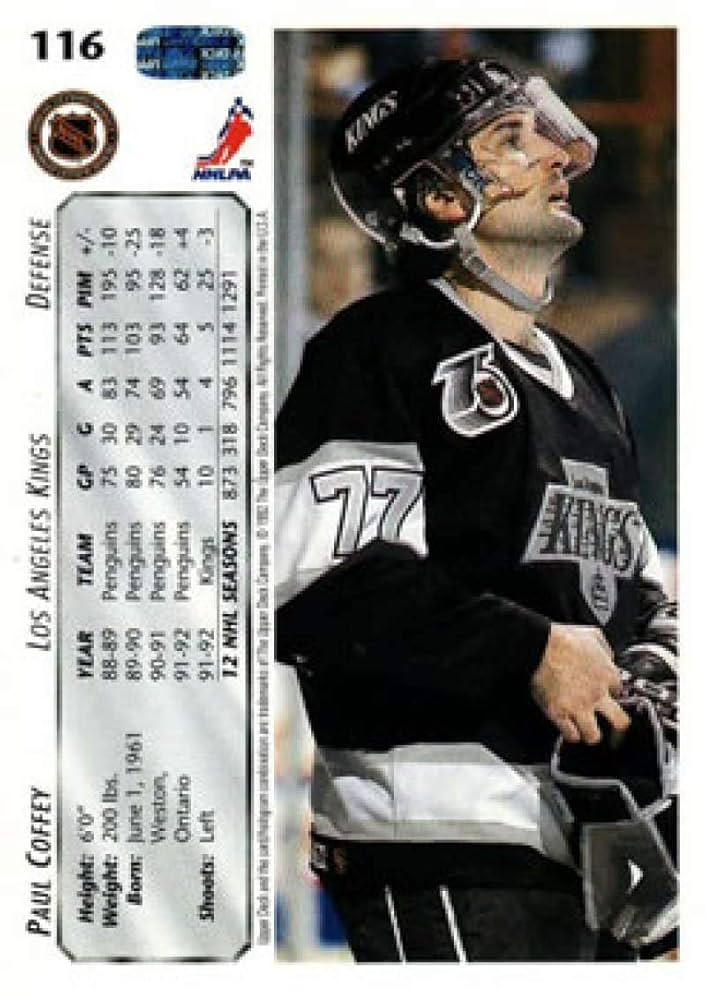 UPPER DECK NHLカード ENGRAINED PAUL COFFEY PENGUINS #SF-PC 送料無料 中古 IT2 Amazon.com: 1992-93 Upper Deck Low Series 1 Hockey #116 Paul